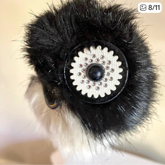 Kate Spade Penguin Pouf Keychain or bag charm Black and white with pink dustbag - Picture 7 of 8